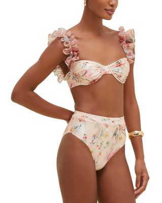 Lily Floral Flutter Bikini Top