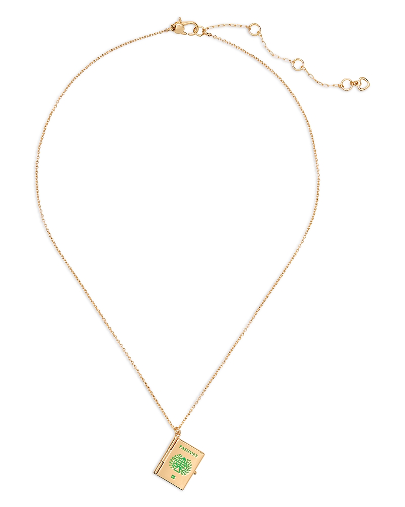 Kate Spade New York Passport Pendant Necklace In Gold