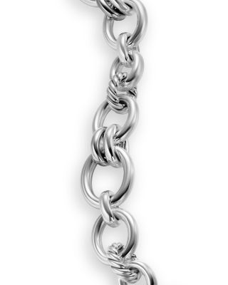 Chain Bracelet in Sterling Silver with Diamonds, 8mm