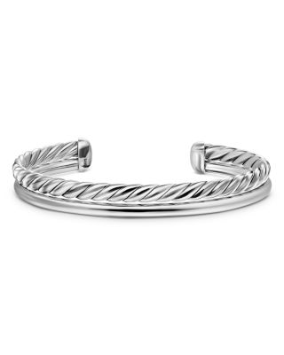 DY Mercer Two Row Cuff Bracelet in Sterling Silver, 8mm