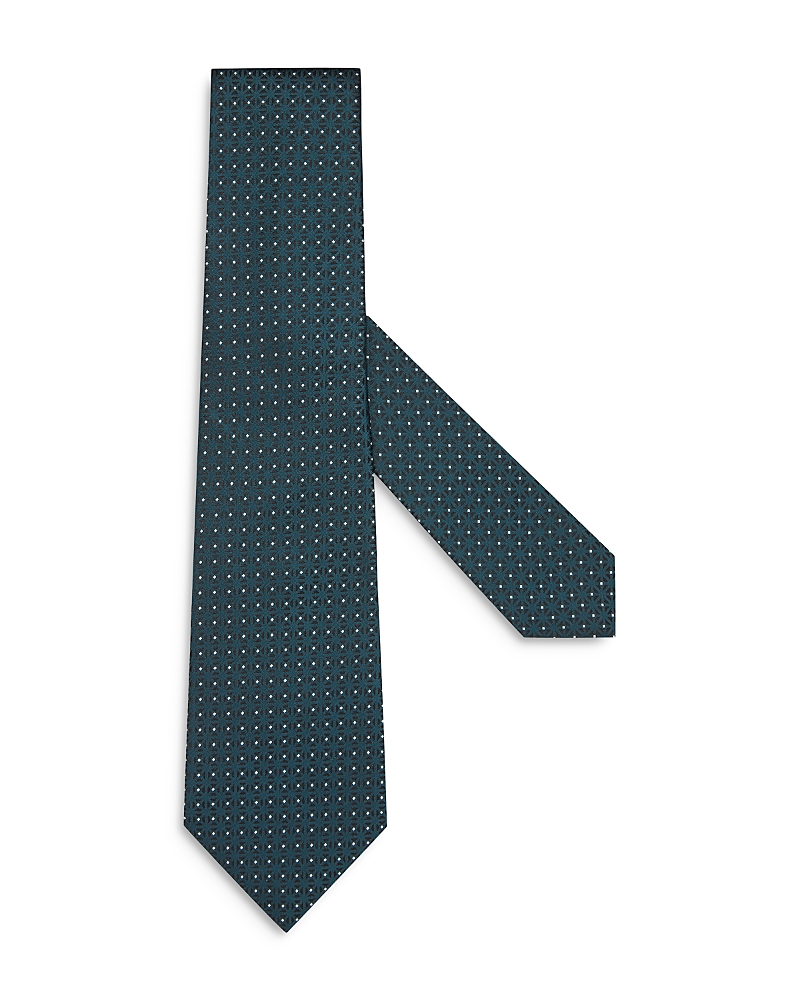 Zegna Classic Silk Tie In Teal Blue