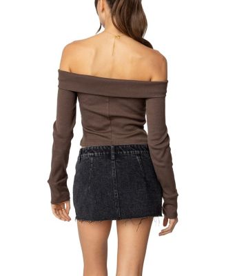 Clarissa Fold Over Ribbed Top