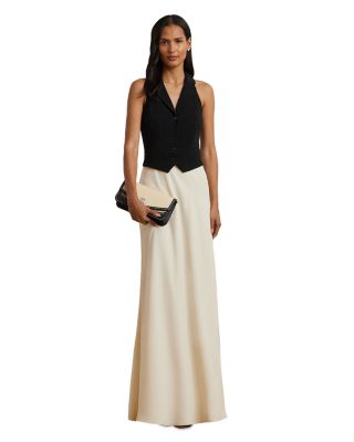 Ralph Lauren - Two-Tone Crepe Sleeveless Gown