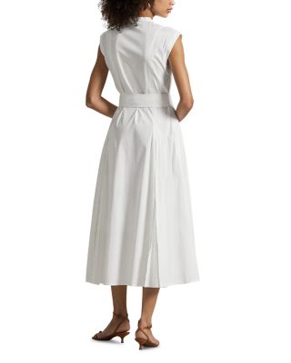Ralph Lauren Belted Cotton Sleeveless A-line Shirtdress