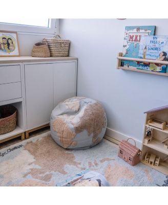 World Map Pouf - 1' 8" x 1' 8" x 1' 6 "