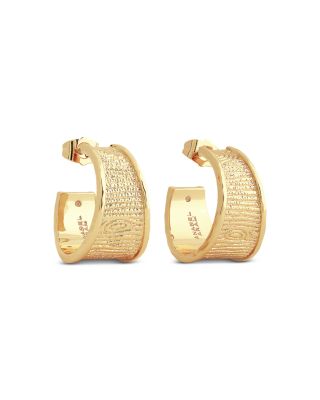 Anabel Aram - Enchanted Forest Bark Hoop Earrings in 18K Gold Plated