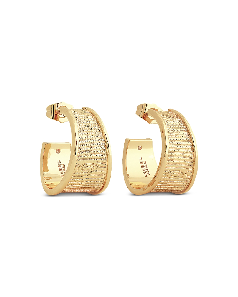 Anabel Aram Enchanted Forest Bark Hoop Earrings In 18k Gold Plated In Gold