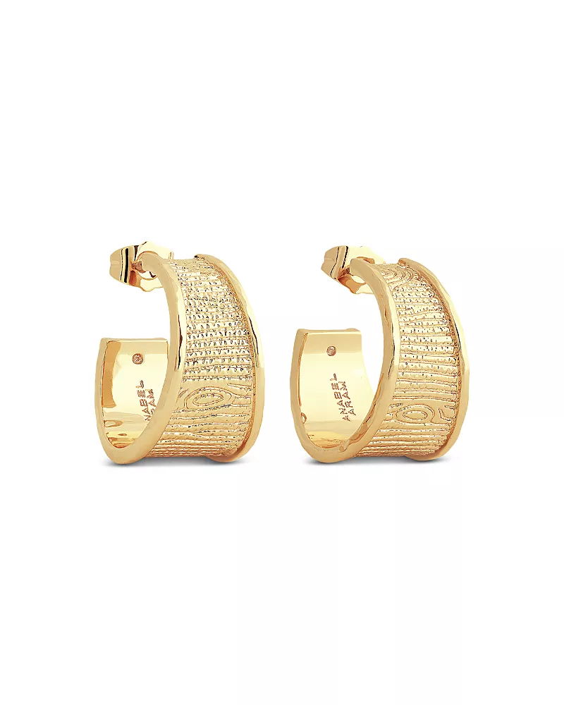 Anabel Aram Enchanted Forest Bark Hoop Earrings in 18K Gold Plated