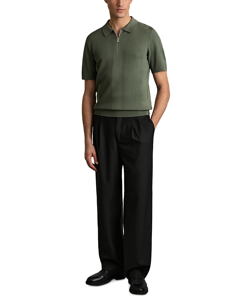 Reiss Bart Textured Half Zip Polo Shirt