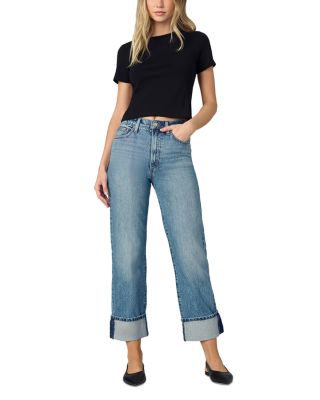 The Margot High Rise Cuffed Straight Jeans in Showdown