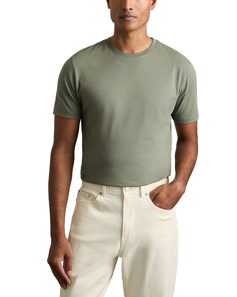 Reiss Sage Cotton Crew Neck T-shirt In Dark Sage