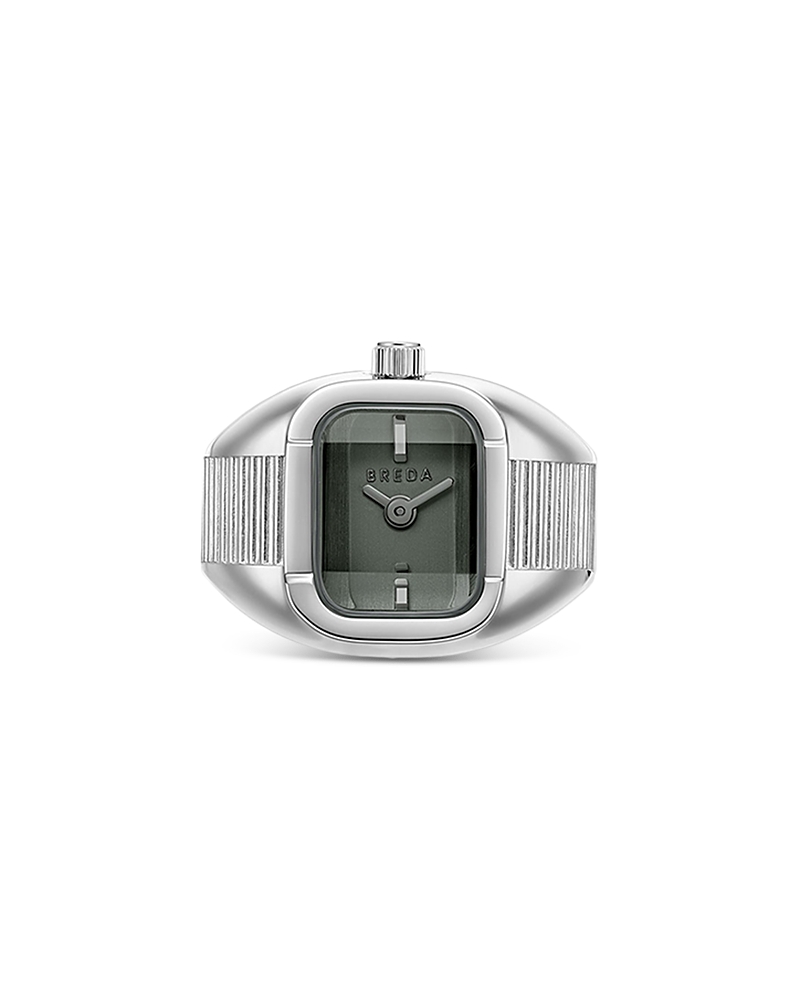 Breda Nocturne Expandable Ring Watch, 16mm In Silver/silver