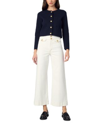 The Ellia High Rise Wide Leg Ankle Jeans in Milk