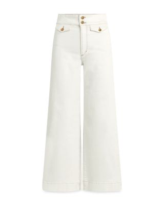The Ellia High Rise Wide Leg Ankle Jeans in Milk