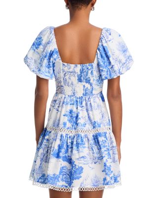 Toile Puff Sleeve Dress - Exclusive