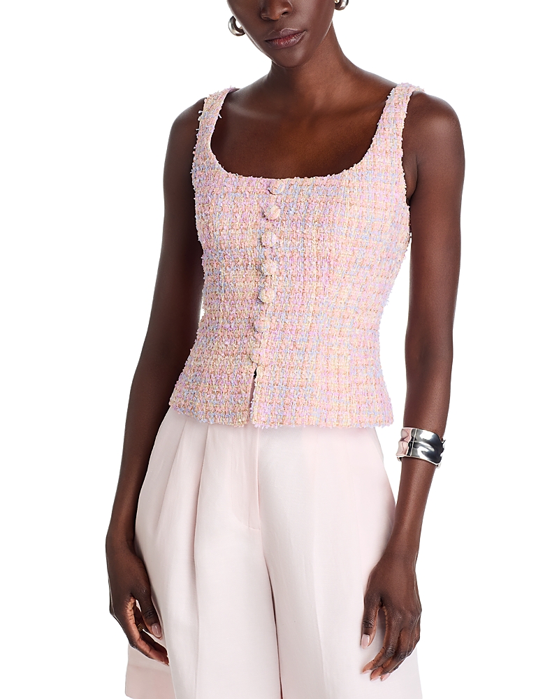 AQUA RAINBOW TWEED SLEEVELESS TOP -EXCLUSIVE