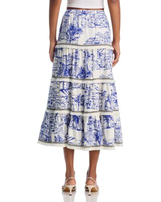 City Palm Fringe Trim Top - Exclusive & Midi Skirt - Exclusive