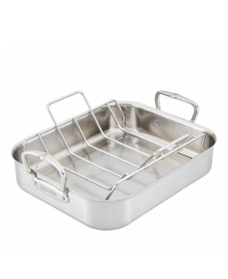 Hestan Provisions 16.5-Inch Clad Stainless Steel Roaster with Rack, Large | Bloomingdale's
