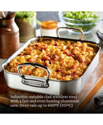 Provisions 14.5-Inch Clad Stainless Steel Roaster with Rack, Small