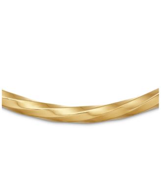 Cable Edge Collar Necklace in Recycled 18K Yellow Gold, 14"