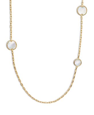 18K Yellow Gold DY Elements&reg; Station Necklace with Black Onyx & Mother of Pearl, 36"