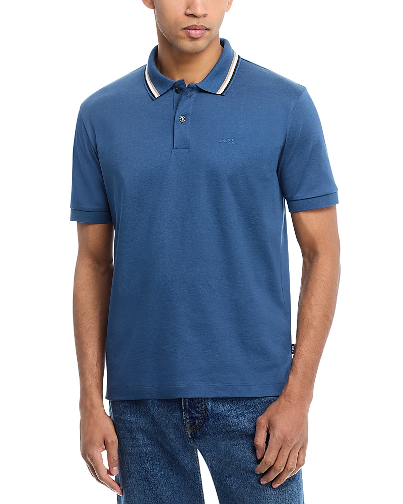 Hugo Boss Penrose Slim Fit Polo Shirt In Medium Blue