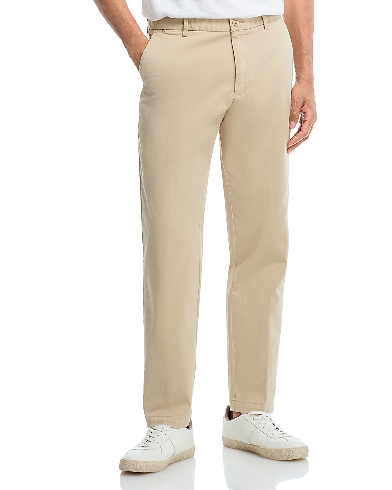 Hugo Boss Tapered-fit Regular-rise Trousers In Cotton Twill In Light Beige