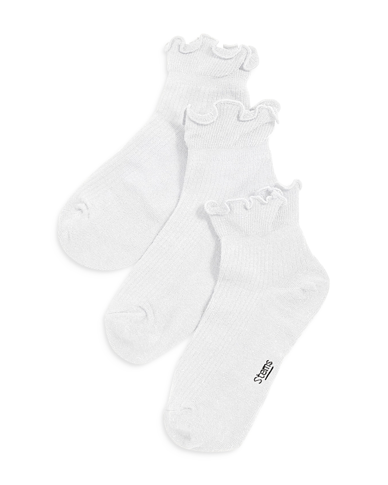 Stems Everyday Classics Ruffle 3-pack Crew Socks In White
