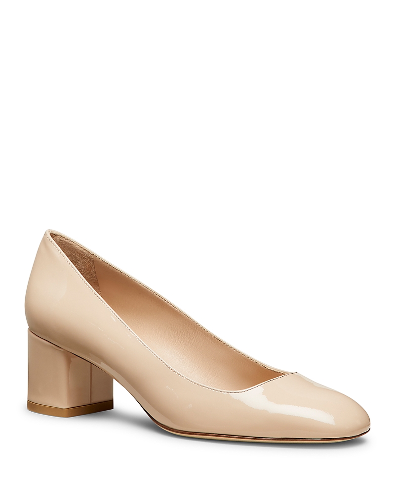 Stuart Weitzman Maeve Block Heel Pump In Barely Beige