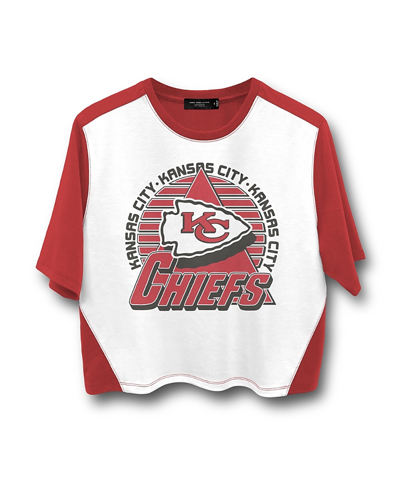 Junk Food Clothing Women's Nfl Kansas City Chiefs Color Block Crop Tee