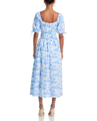 Palm Toile Midi Dress - Exclusive