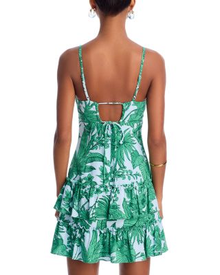 Palm Print V Neck Dress - Exclusive 