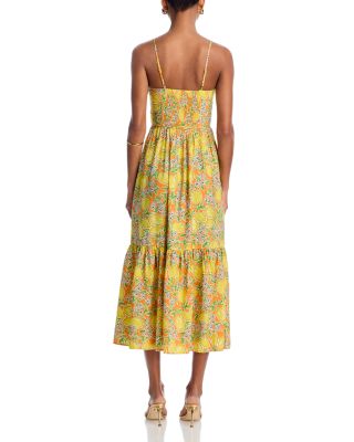 Lemon Tie Front Midi Dress - Exclusive
