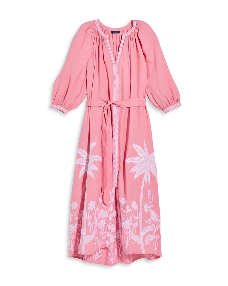 Vineyard Vines Embroidered Linen Cover-up Midi Dress In Palm Beach