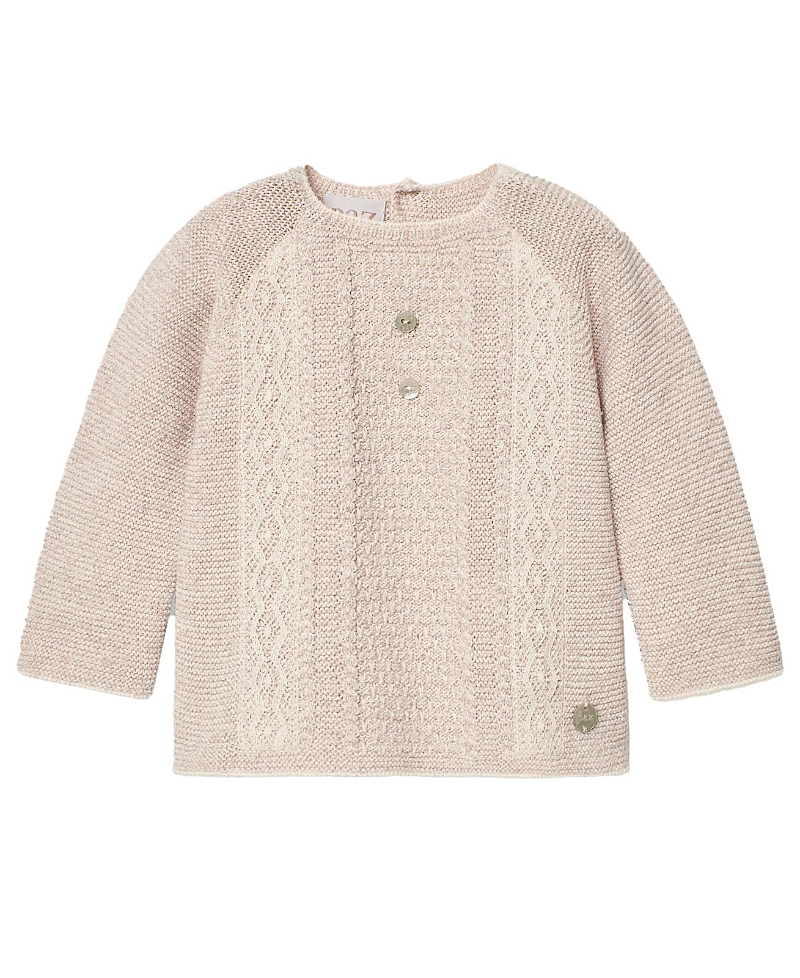 Paz Rodriguez Boys' Cotton Area Sweater - Baby In Natural/beige