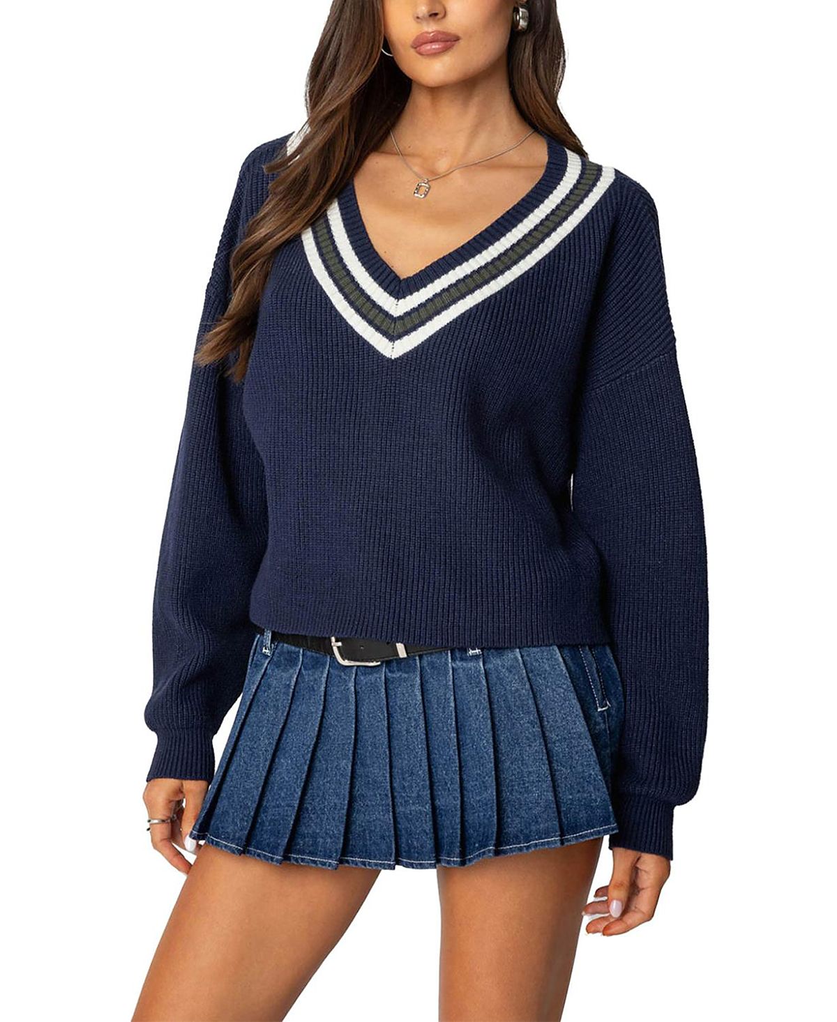Edikted Lauryl V Neck Sweater