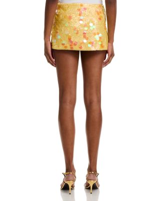 Guizio Low Rise Paillette Skirt