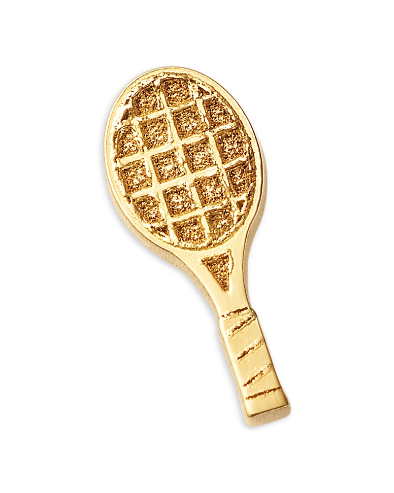 Zoë Chicco 14k Yellow Gold Itty Bitty Symbols Tennis Racket Single Stud Earring In Gold