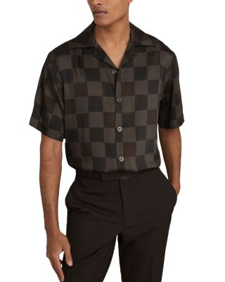REISS - Reny Checkered Cuban Print Shirt