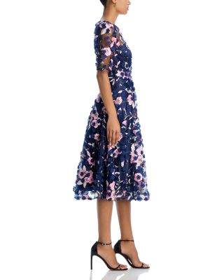 Three Quarter Sleeve Illusion Yoke Dress