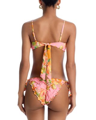 Embroidered Lettuce Edge Bikini Top
