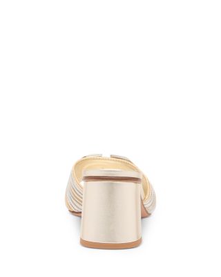 Women&#39;s Square Toe Logo High Heel Sandals