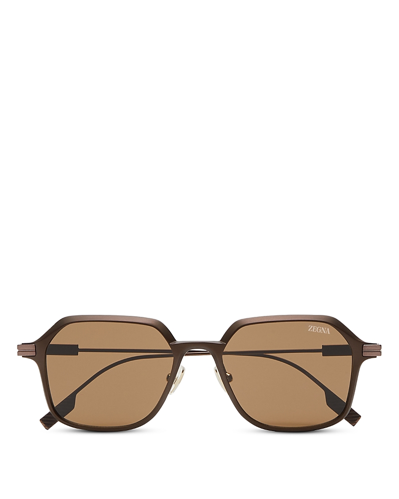 Zegna Light Brown Aluminum And Metal Sunglasses In Light Brown