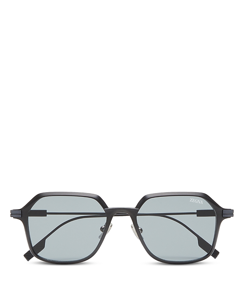 Zegna Navy Blue Aluminum And Metal Sunglasses In Navy Blue