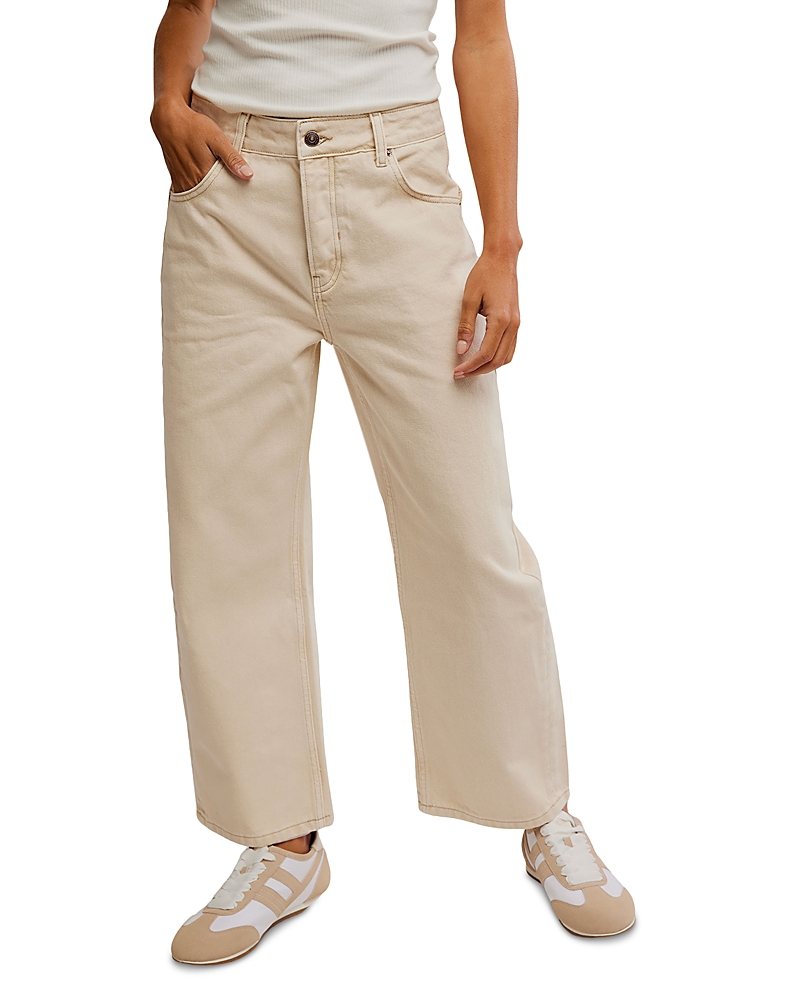 FREE PEOPLE DEEP TRANCE DROPPED BOYFRIEND JEANS IN CASUAL KHAKI