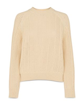 Pointelle Crewneck Knit Sweater