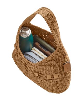 COACH Brooklyn 28 Small Straw Shoulder Bag | Bloomingdale's Handbags