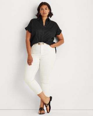 Plus Short Sleeve Button Up Shirt