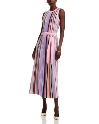 Rib Knit Striped Maxi Dress