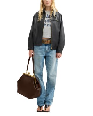 Medium Leather Kisslock Frame Bag